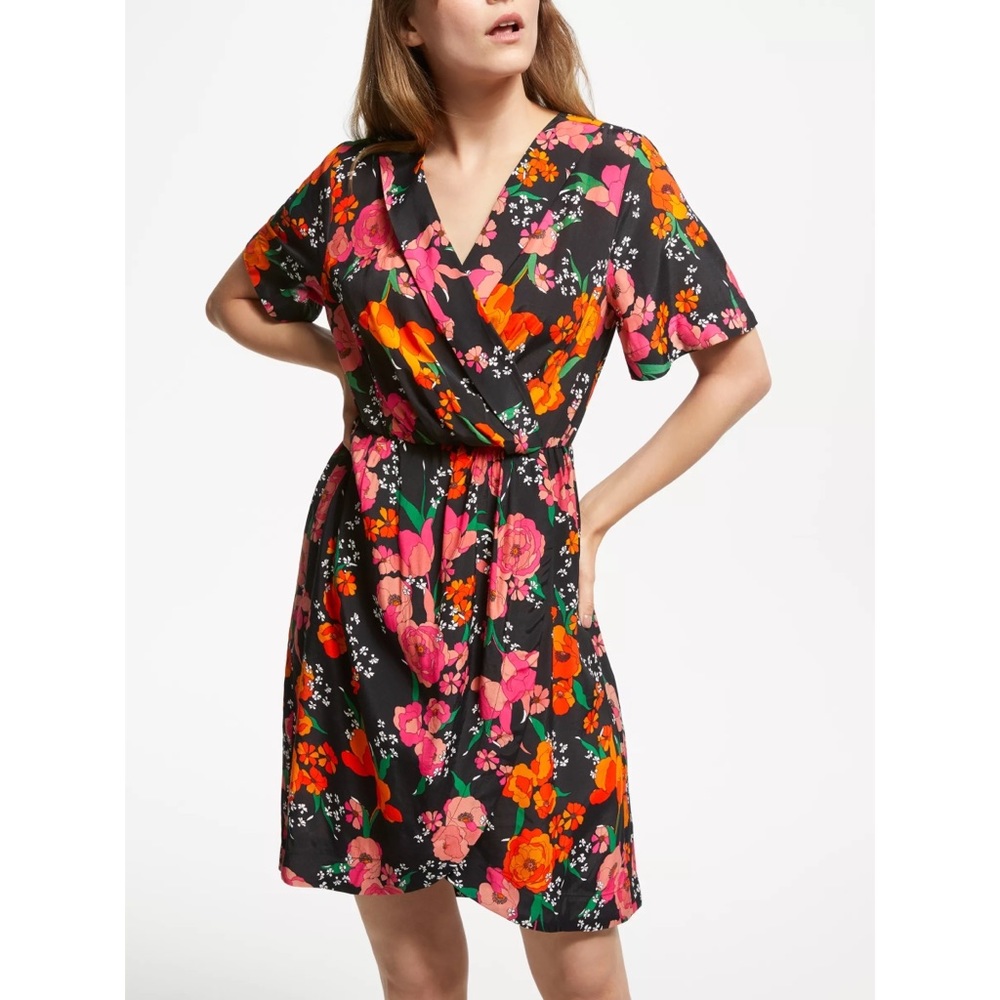 Just Female Valentina Dress Floral Faux Wrap Sz S